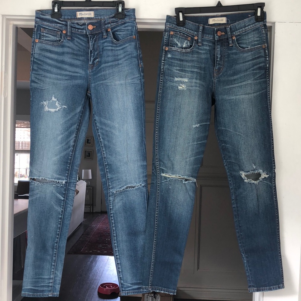 Two Madewell high rise skinny jeans size 26